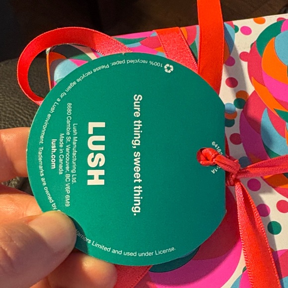 Lush Sweet Christmas Wrapped Gift Box with Red Ribbon - Picture 4 of 8